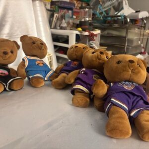 Vintage 1999 nba play by play Basketball Team Teddy Bears Set